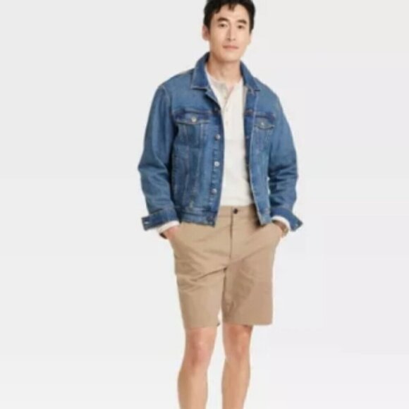 Goodfellow & Co 9" Flat Front Chino Khaki Linden Tech Shorts Size 30 EUC - Picture 14 of 14